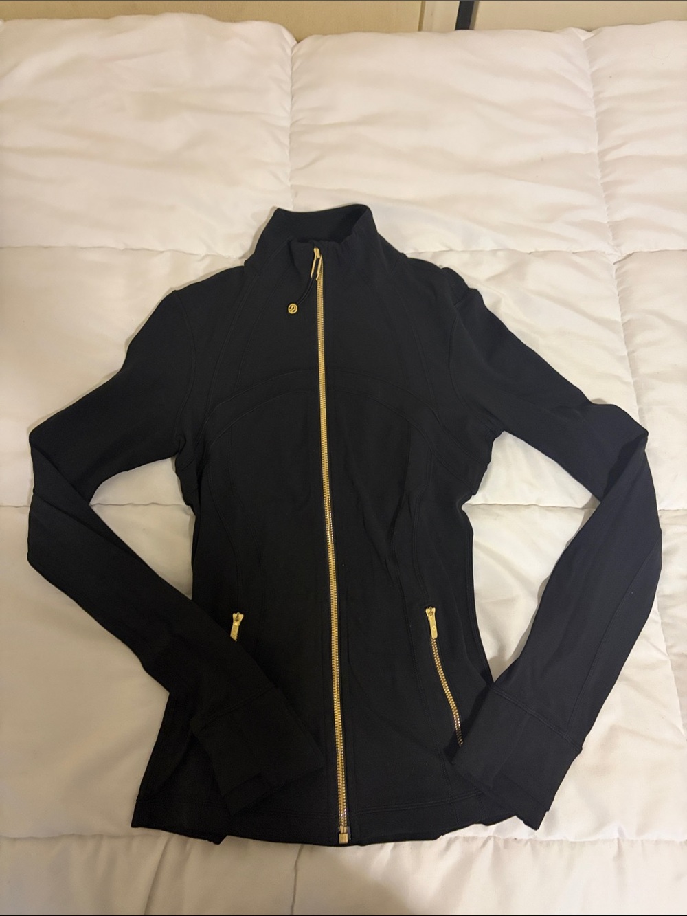 lululemon athletica Black Zip-Up Jacket with Gold Zippers